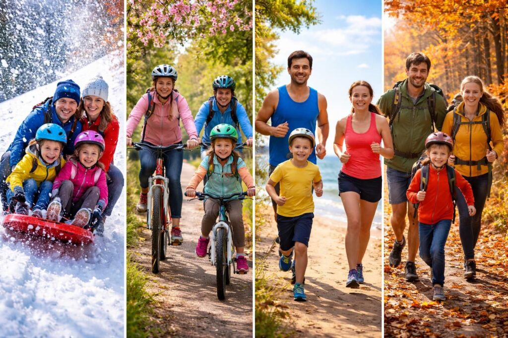 découvrez comment organiser des sorties sportives en famille tout au long de l'année pour rester actifs, partager des moments conviviaux et profiter pleinement de chaque saison.