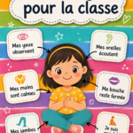 Affichage coloré et engageant dans une salle de classe