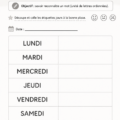 Une illustration des jours de la semaine en français sur un tableau