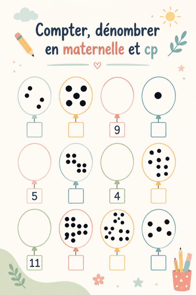 Enfants en classe apprenant à compter avec des jeux éducatifs.