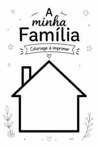 Famille réunie autour de pages à colorier