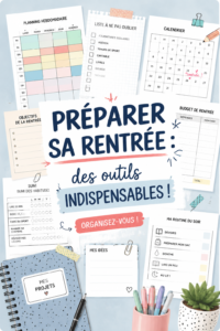 Image montrant des outils scolaires alignés sur un bureau pour la rentrée