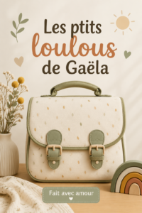 Illustration colorée des ptits loulous de Gaëla, une collection d'objets ludiques et enchanteurs.