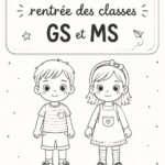 Enfants prêts pour leur rentrée en grande et moyenne section, souriant et enthousiastes.