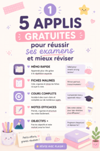 Capture d'écran d'une application de révision sur un smartphone affichant des flashcards.