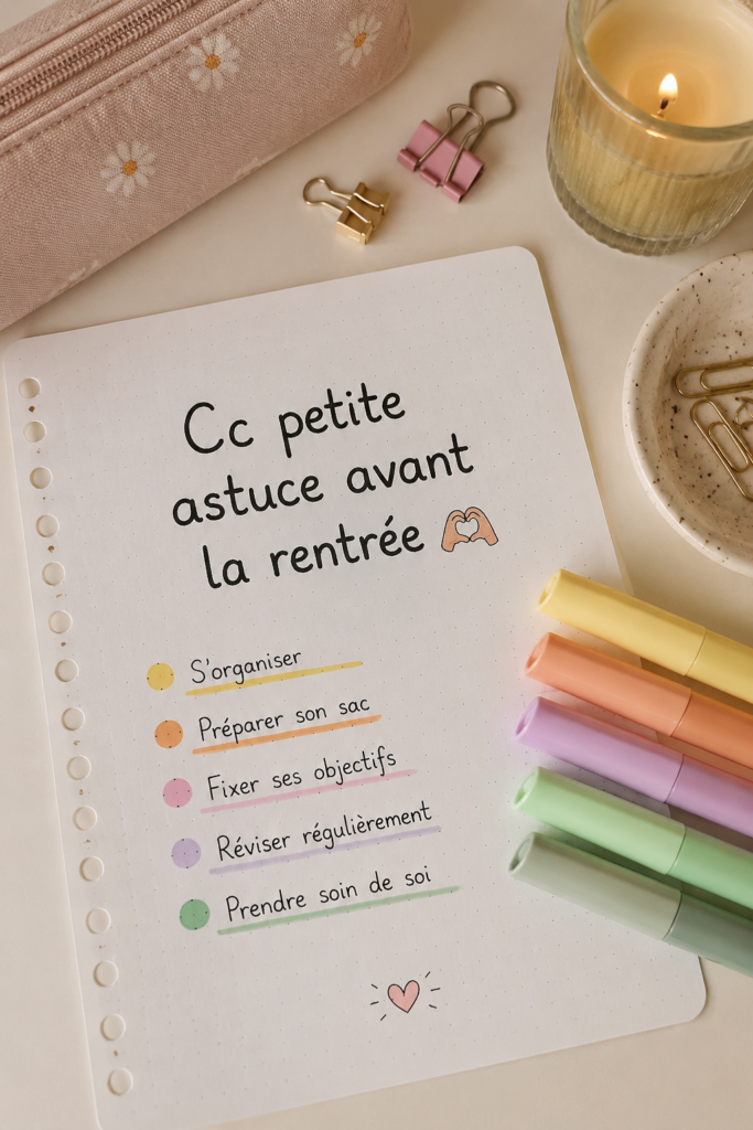 Préparation à la rentrée avec des outils et des conseils pratiques.