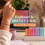 Un étudiant révisant pour son brevet avec des livres et des notes.