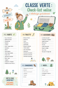 Image d'une check-list de classe verte à télécharger