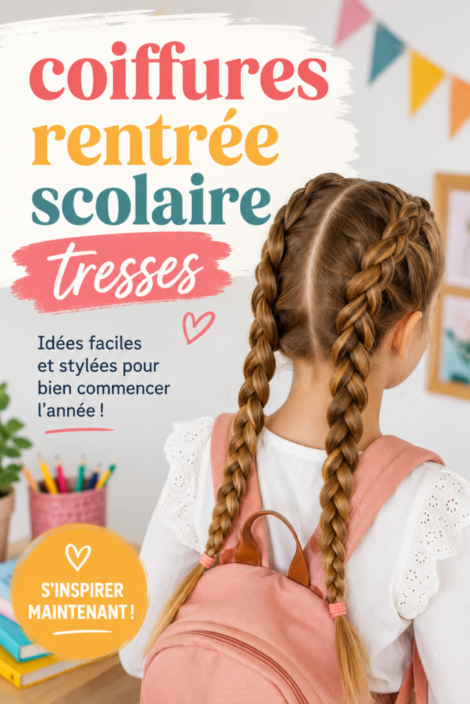 Coiffure avec des tresses élégantes pour la rentrée scolaire