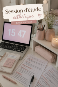 Espace d'étude esthétique avec une décoration harmonieuse.