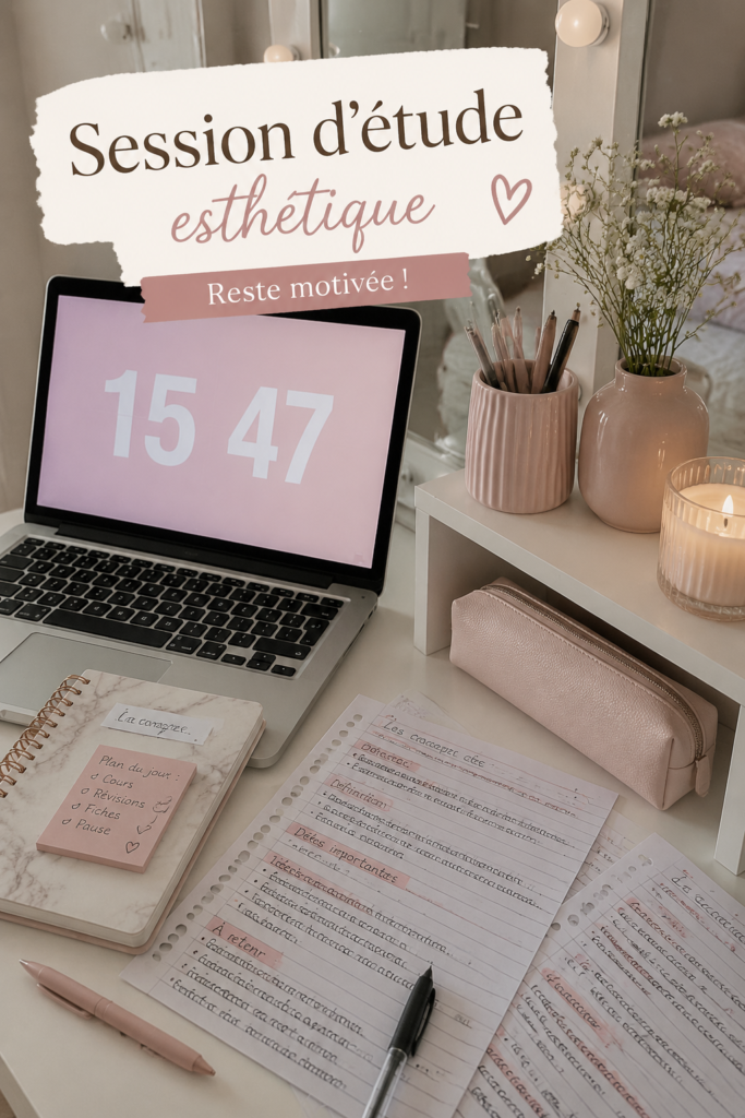 Espace d'étude esthétique avec une décoration harmonieuse.
