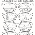 Ensemble de pages à colorier de lunettes pour enfants