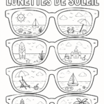 Ensemble de pages à colorier de lunettes pour enfants