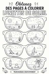 Ensemble de pages à colorier de lunettes pour enfants
