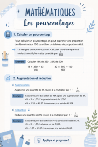 Un graphique illustrant des pourcentages en mathématiques.