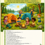 Famille profitant d'un camping en pleine nature avec tentes