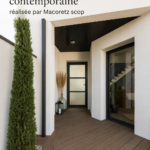 Une entrée moderne et discrète avec des touches contemporaines.