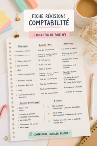 Une fiche de révisions sur les bulletins de paie en comptabilité.