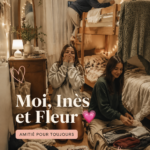 Inès tenant une belle fleur symbolisant l'amitié