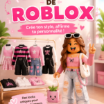 Un avatar Roblox habillé avec des vêtements tendance et colorés.