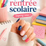 Manucure avec des couleurs tendance pour la rentrée scolaire.