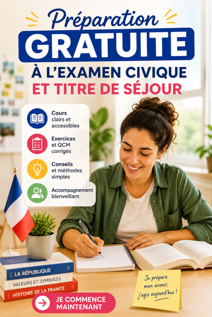 Un étudiant en train de réviser pour l'examen civique avec des livres et un ordinateur.