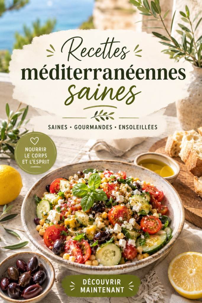 Plats variés de recettes méditerranéennes saines sur une table familiale