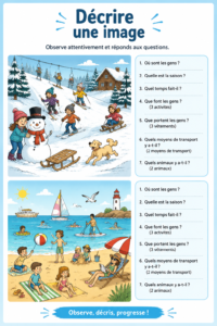 Une personne écrivant une description sur un carnet pendant ses vacances à la plage.