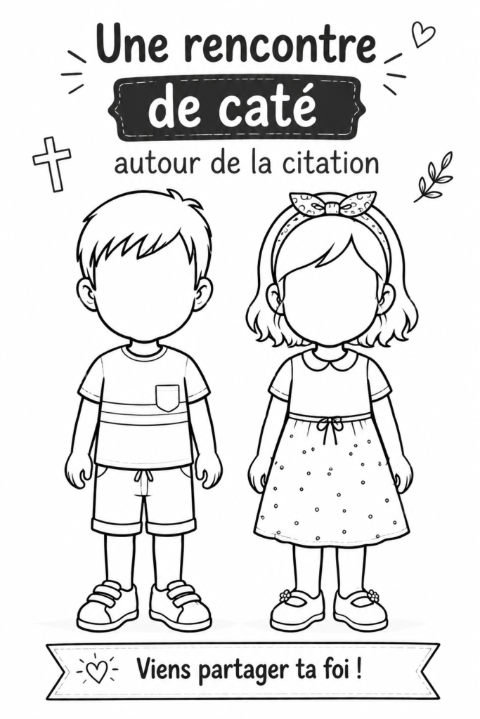 Une rencontre de caté avec des participants discutant autour d'une citation inspirante.