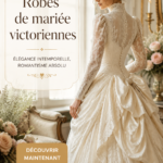 Un mannequin portant une robe de mariée victorienne avec corset et jupes bouffantes, montrant l'élégance intemporelle.