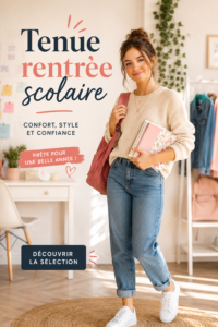 Collection de tenues modernes pour la rentrée scolaire comprenant divers styles et couleurs.