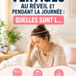 Une personne se tenant la tête avec un air préoccupé, illustrant les vertiges.