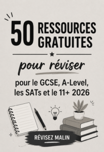 Une sélection de ressources gratuites pour révisions scolaires, affichée sur un bureau d'études.