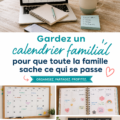 Un calendrier familial accroché au mur avec des événements notés, symbolisant l'organisation familiale.