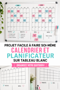 Un calendrier mural DIY coloré avec des marqueurs et des notes.