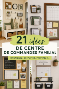 Un espace familial organisé avec un tableau de gestion et des calendriers pour la planification quotidienne.