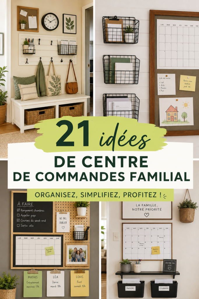 Un espace familial organisé avec un tableau de gestion et des calendriers pour la planification quotidienne.
