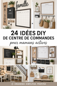 Centre d'organisation DIY dans une cuisine moderne, pratique pour une maman occupée.