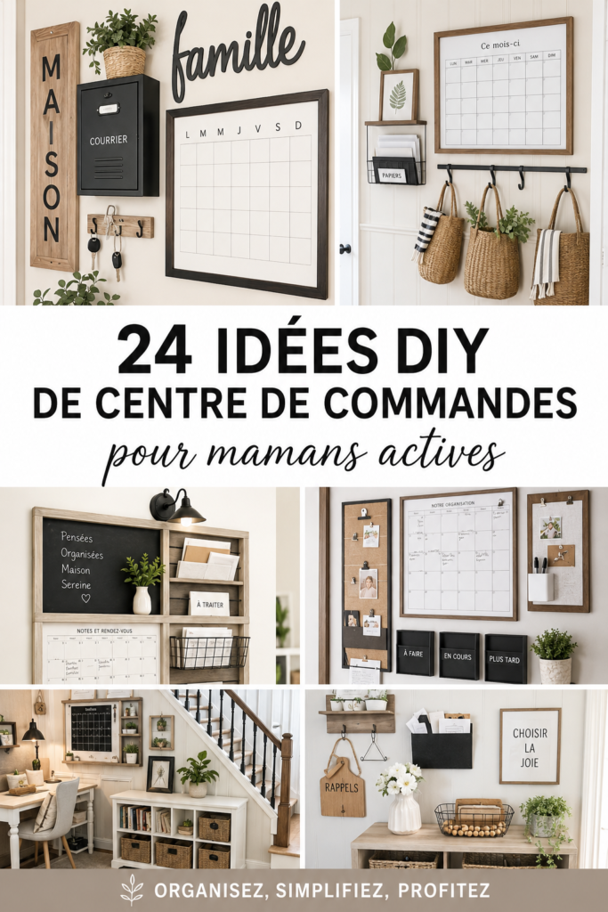 Centre d'organisation DIY dans une cuisine moderne, pratique pour une maman occupée.