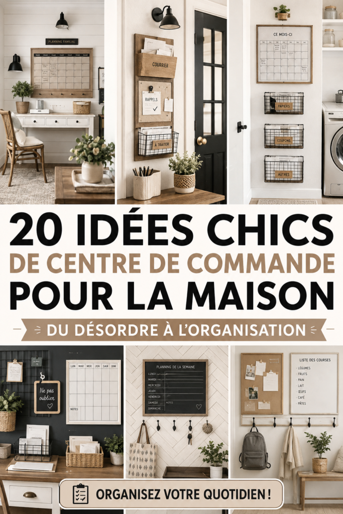 Un coin de commandement organisé avec un tableau d'affichage et des rangements pratiques.