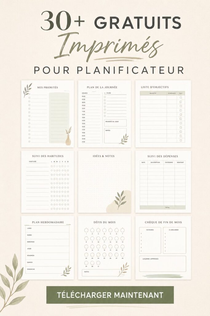Une sélection d'imprimés gratuits pour organiser sa vie quotidienne.