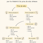 Étudiant prenant des notes avec un carnet et un stylo dans une salle de classe.