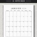 Modèle de calendrier annuel 2026 avec des illustrations familiales