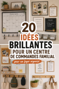 Espace de vie organisé pour toute la famille, incluant des outils pratiques.