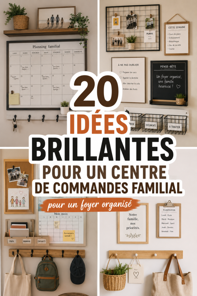 Espace de vie organisé pour toute la famille, incluant des outils pratiques.