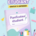 Planificateur d'études imprimable gratuit avec des sections pour l'organisation des devoirs et des révisions.