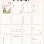 Une vue du planner étudiant gratuit à imprimer, montrant un design organisé et coloré.