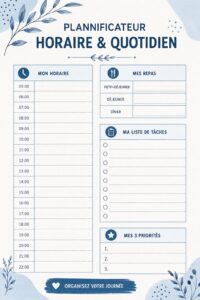 Un planner quotidien à imprimer pour aider les familles à s'organiser