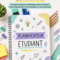 Un planner scolaire imprimé avec des sections colorées pour les devoirs et activités.