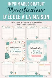 Planner scolaire gratuit pour l'organisation familiale à utiliser à la maison